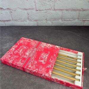 Christian Dior Toile de Jouy Bamboo Straw Set
